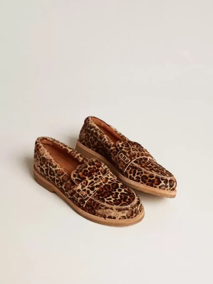 Herren-Loafer Jerry aus Ponyfell mit Leopardenmuster Herren-Loafer Jerry aus Ponyfell mit Leopardenmuster