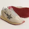 Herren-Marathon mit beigem Nylon-Obermaterial und grauem Stern Herren-Marathon mit beigem Nylon-Obermaterial und grauem Stern