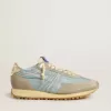 Herren-Marathon mit hellblauem Nylon-Obermaterial und pastellblauem Stern Herren-Marathon mit hellblauem Nylon-Obermaterial und pastellblauem Stern