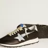 Herren-Marathon mit schwarzem Nylon-Obermaterial und weißem Stern Herren-Marathon mit schwarzem Nylon-Obermaterial und weißem Stern