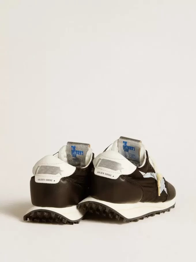 Herren-Marathon mit schwarzem Nylon-Obermaterial und weißem Stern Herren-Marathon mit schwarzem Nylon-Obermaterial und weißem Stern