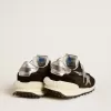 Herren-Marathon mit schwarzem Ripstop-Nylon-Obermaterial und silbernem Stern Herren-Marathon mit schwarzem Ripstop-Nylon-Obermaterial und silbernem Stern