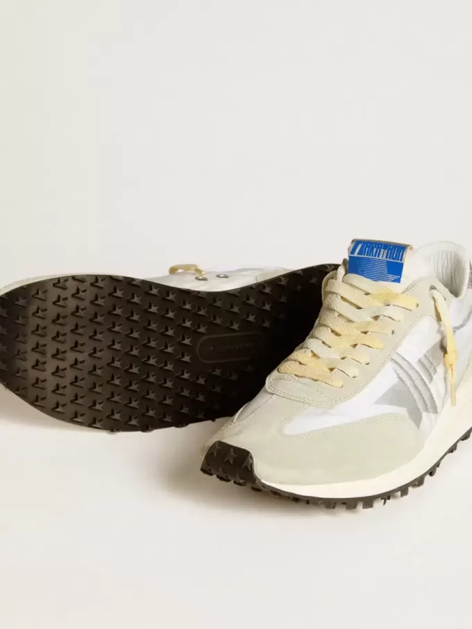 Herren-Marathon mit weißem Nylon-Obermaterial und silbernem Stern