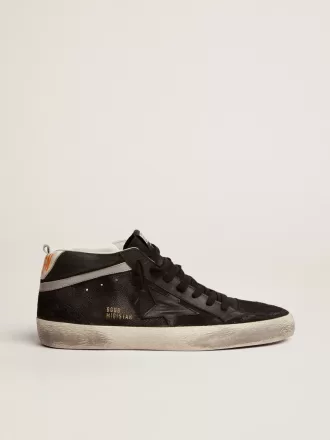 Herren-Mid Star aus Nubukleder mit schwarzem Lederstern und silbernem Flash