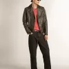 Herren-Mid Star aus schwarzem Nappaleder und Wildleder mit weißem Lederstern Herren-Mid Star aus schwarzem Nappaleder und Wildleder mit weißem Lederstern
