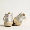 Herren-Mid Star aus silbermetallischem Leder mit elfenbeinfarbenem Stern Herren-Mid Star aus silbermetallischem Leder mit elfenbeinfarbenem Stern