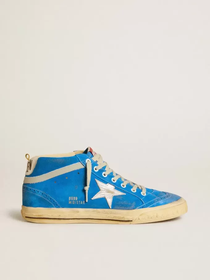 Herren-Mid-Star aus Wildleder mit metallischem Lederstern und Lederfersenlasche