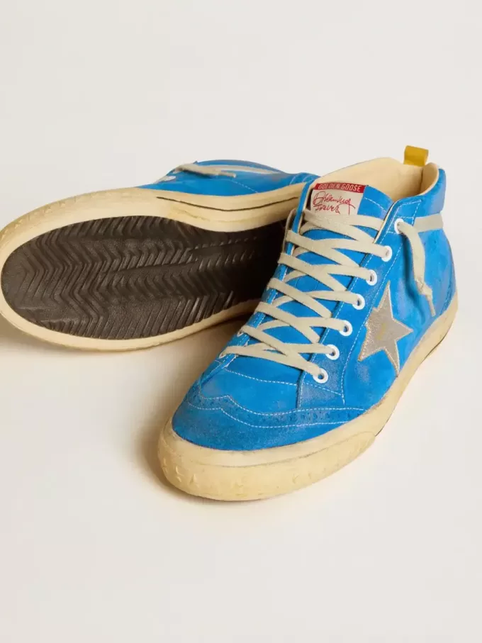 Herren-Mid-Star aus Wildleder mit metallischem Lederstern und Lederfersenlasche