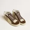 Herren-Mid-Star in Beige mit Glitzer, gelbem Wildlederstern und Baumwollstreifen Herren-Mid-Star in Beige mit Glitzer, gelbem Wildlederstern und Baumwollstreifen