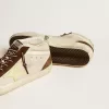 Herren-Mid-Star in Beige mit Glitzer, gelbem Wildlederstern und Baumwollstreifen Herren-Mid-Star in Beige mit Glitzer, gelbem Wildlederstern und Baumwollstreifen