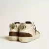 Herren-Mid-Star in Beige mit Glitzer, gelbem Wildlederstern und Baumwollstreifen Herren-Mid-Star in Beige mit Glitzer, gelbem Wildlederstern und Baumwollstreifen