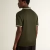 Herren-Polohemd aus militärgrünem Jersey mit Stickerei Herren-Polohemd aus militärgrünem Jersey mit Stickerei