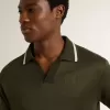 Herren-Polohemd aus militärgrünem Jersey mit Stickerei Herren-Polohemd aus militärgrünem Jersey mit Stickerei