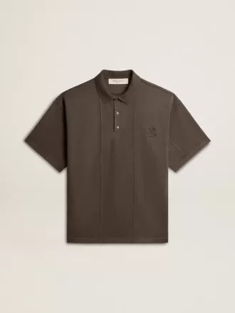 Herren-Poloshirt aus Baumwolle in Anthrazitgrau mit Stickerei Herren-Poloshirt aus Baumwolle in Anthrazitgrau mit Stickerei