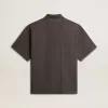 Herren-Poloshirt aus Baumwolle in Anthrazitgrau mit Stickerei