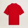 Herren-Poloshirt aus rotem Baumwollpiqué