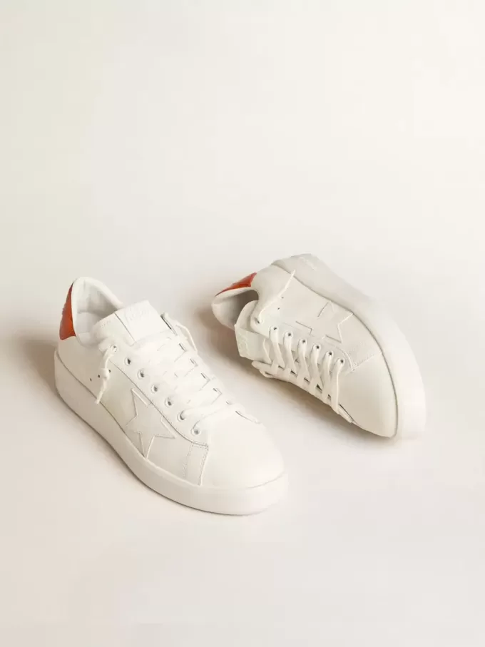 Herren-Purestar mit weißem Lederstern und orangefarbener Fersenlasche Herren-Purestar mit weißem Lederstern und orangefarbener Fersenlasche