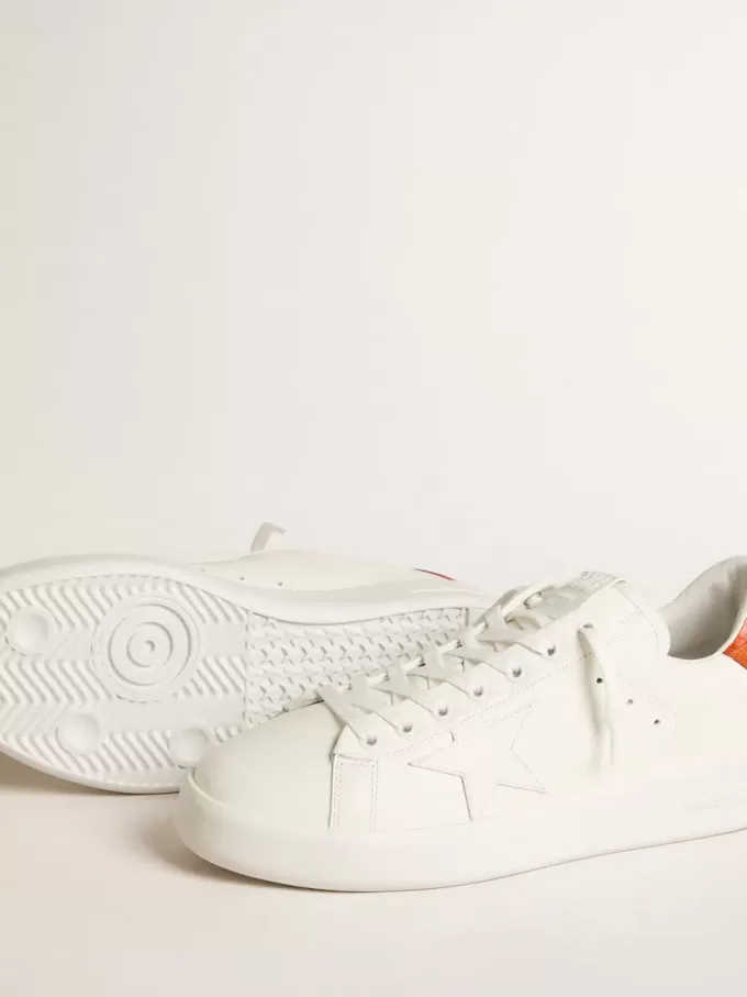Herren-Purestar mit weißem Lederstern und orangefarbener Fersenlasche Herren-Purestar mit weißem Lederstern und orangefarbener Fersenlasche