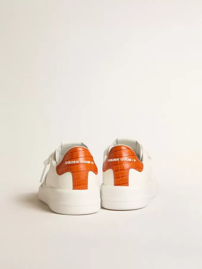 Herren-Purestar mit weißem Lederstern und orangefarbener Fersenlasche Herren-Purestar mit weißem Lederstern und orangefarbener Fersenlasche