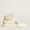 Herren-Sky-Star aus Leder mit hellblauem Lederstern und weißer Fersenlasche Herren-Sky-Star aus Leder mit hellblauem Lederstern und weißer Fersenlasche