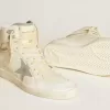 Herren-Sky-Star aus Leder mit hellblauem Lederstern und weißer Fersenlasche Herren-Sky-Star aus Leder mit hellblauem Lederstern und weißer Fersenlasche