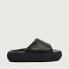 Herren-Slip-Ons Space-Star Slide aus schwarzem Leder Herren-Slip-Ons Space-Star Slide aus schwarzem Leder