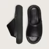 Herren-Slip-Ons Space-Star Slide aus schwarzem Leder Herren-Slip-Ons Space-Star Slide aus schwarzem Leder