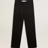 Herren-Smokinghose aus schwarzer Wollgabardine Herren-Smokinghose aus schwarzer Wollgabardine