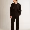Herren-Smokinghose aus schwarzer Wollgabardine Herren-Smokinghose aus schwarzer Wollgabardine