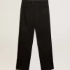 Herren-Smokinghose aus schwarzer Wollgabardine Herren-Smokinghose aus schwarzer Wollgabardine