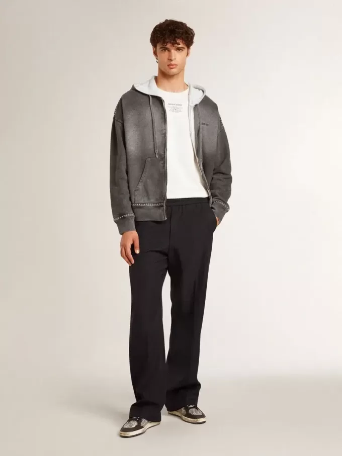Herren-Sneaker „Ball Star” aus Leder mit Elefantenprint und schwarzem Lederstern