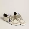 Herren-Sneaker „Ball Star” aus Nappaleder mit Lederstern und metallischer Lederlasche am Fersenbereich