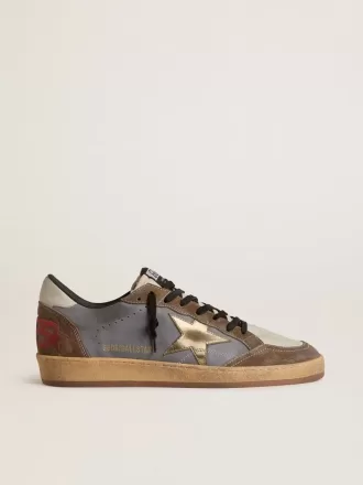 Herren-Sneaker „Ball Star” aus Nubuk und Wildleder mit goldfarbenem Metallic-Stern Herren-Sneaker „Ball Star” aus Nubuk und Wildleder mit goldfarbenem Metallic-Stern