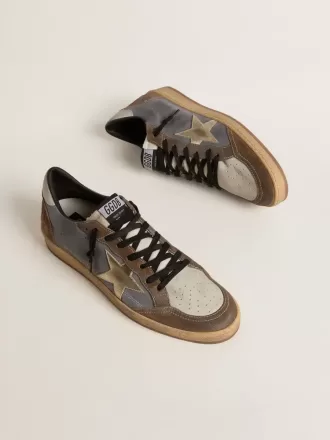 Herren-Sneaker „Ball Star” aus Nubuk und Wildleder mit goldfarbenem Metallic-Stern Herren-Sneaker „Ball Star” aus Nubuk und Wildleder mit goldfarbenem Metallic-Stern