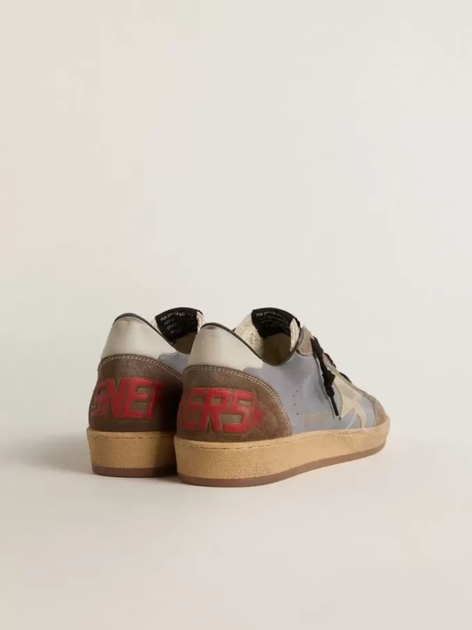 Herren-Sneaker „Ball Star” aus Nubuk und Wildleder mit goldfarbenem Metallic-Stern