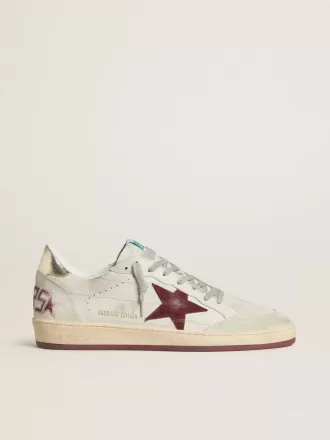 Herren-Sneaker „Ball Star” aus Nubukleder mit Krokodilprägung und burgunderrotem Wildlederstern Herren-Sneaker „Ball Star” aus Nubukleder mit Krokodilprägung und burgunderrotem Wildlederstern