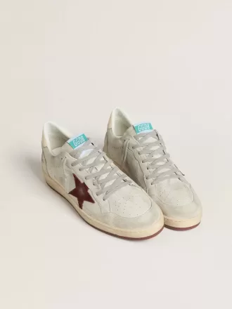 Herren-Sneaker „Ball Star” aus Nubukleder mit Krokodilprägung und burgunderrotem Wildlederstern Herren-Sneaker „Ball Star” aus Nubukleder mit Krokodilprägung und burgunderrotem Wildlederstern