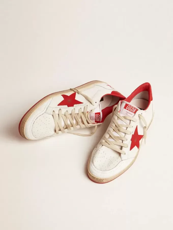 Herren-Sneaker „Ball Star” aus weißem Leder