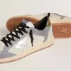 Herren-Sneaker „Ball Star” aus Wildleder und Nubukleder mit silbermetallischem Lederstern und goldmetallischer Lederferse