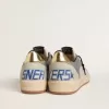 Herren-Sneaker „Ball Star” aus Wildleder und Nubukleder mit silbermetallischem Lederstern und goldmetallischer Lederferse