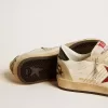 Herren-Sneaker Ball Star LTD aus Nappaleder mit rotem Lederstern und Lederlasche an der Ferse