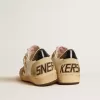 Herren-Sneaker Ball Star LTD aus Nappaleder mit rotem Lederstern und Lederlasche an der Ferse