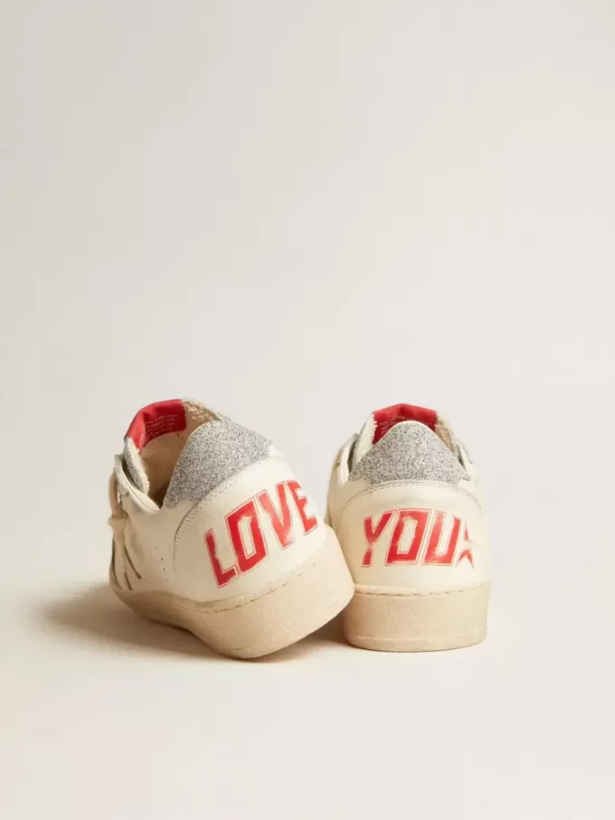Herren-Sneaker „Ball Star LTD” aus Nappaleder mit weißem Stern und Fersenlasche mit Swarovski-Kristallen