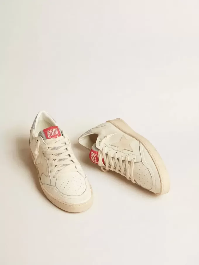 Herren-Sneaker „Ball Star LTD” aus Nappaleder mit weißem Stern und Fersenlasche mit Swarovski-Kristallen