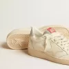 Herren-Sneaker „Ball Star LTD” aus Nappaleder mit weißem Stern und Fersenlasche mit Swarovski-Kristallen