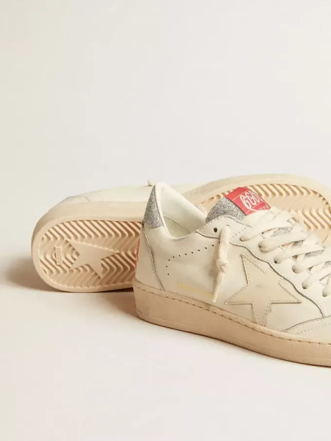Herren-Sneaker „Ball Star LTD” aus Nappaleder mit weißem Stern und Fersenlasche mit Swarovski-Kristallen