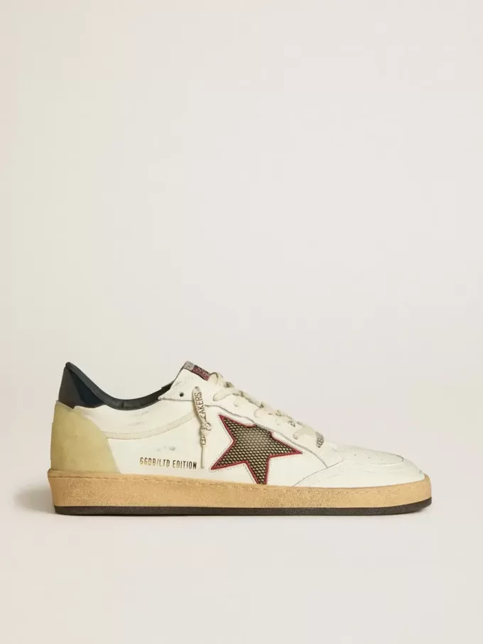 Herren-Sneaker Ball Star LTD mit Mesh-Stern und mitternachtsblauem Leder-Fersenriemen