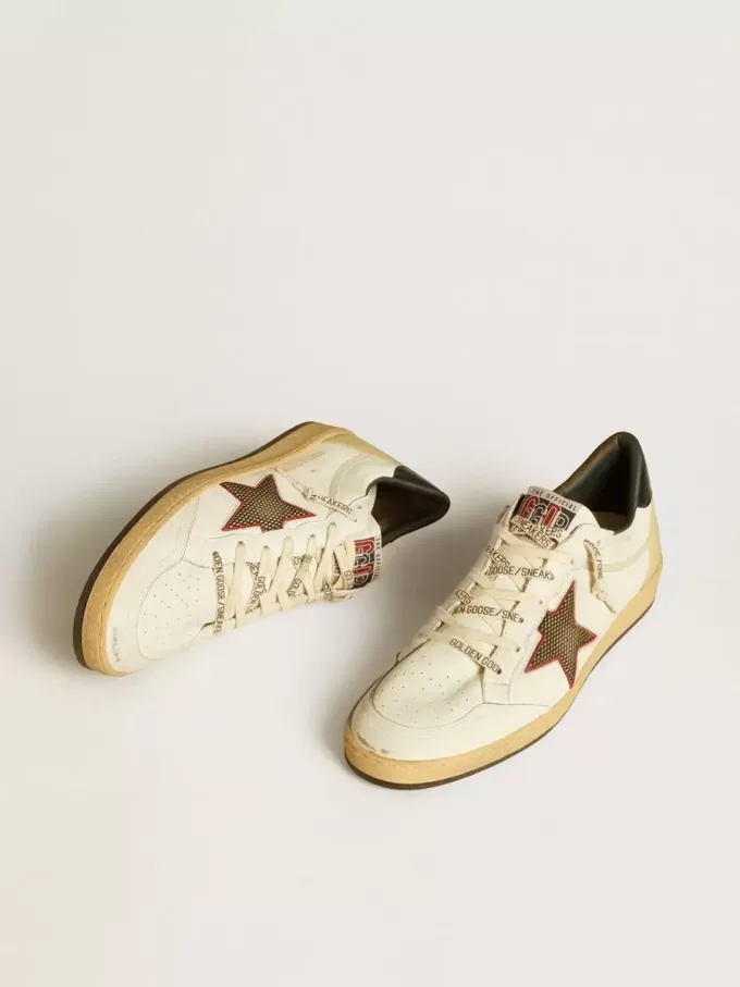 Herren-Sneaker Ball Star LTD mit Mesh-Stern und mitternachtsblauem Leder-Fersenriemen