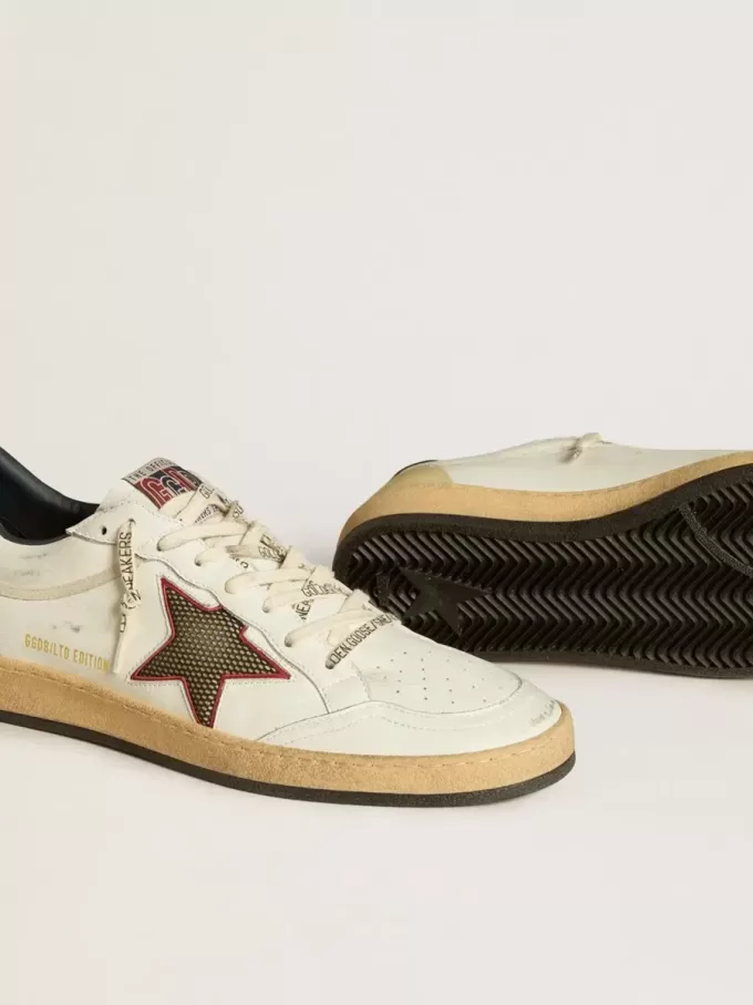 Herren-Sneaker Ball Star LTD mit Mesh-Stern und mitternachtsblauem Leder-Fersenriemen