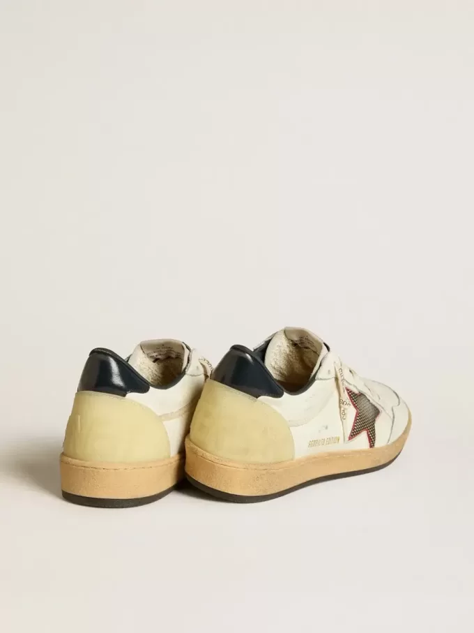 Herren-Sneaker Ball Star LTD mit Mesh-Stern und mitternachtsblauem Leder-Fersenriemen